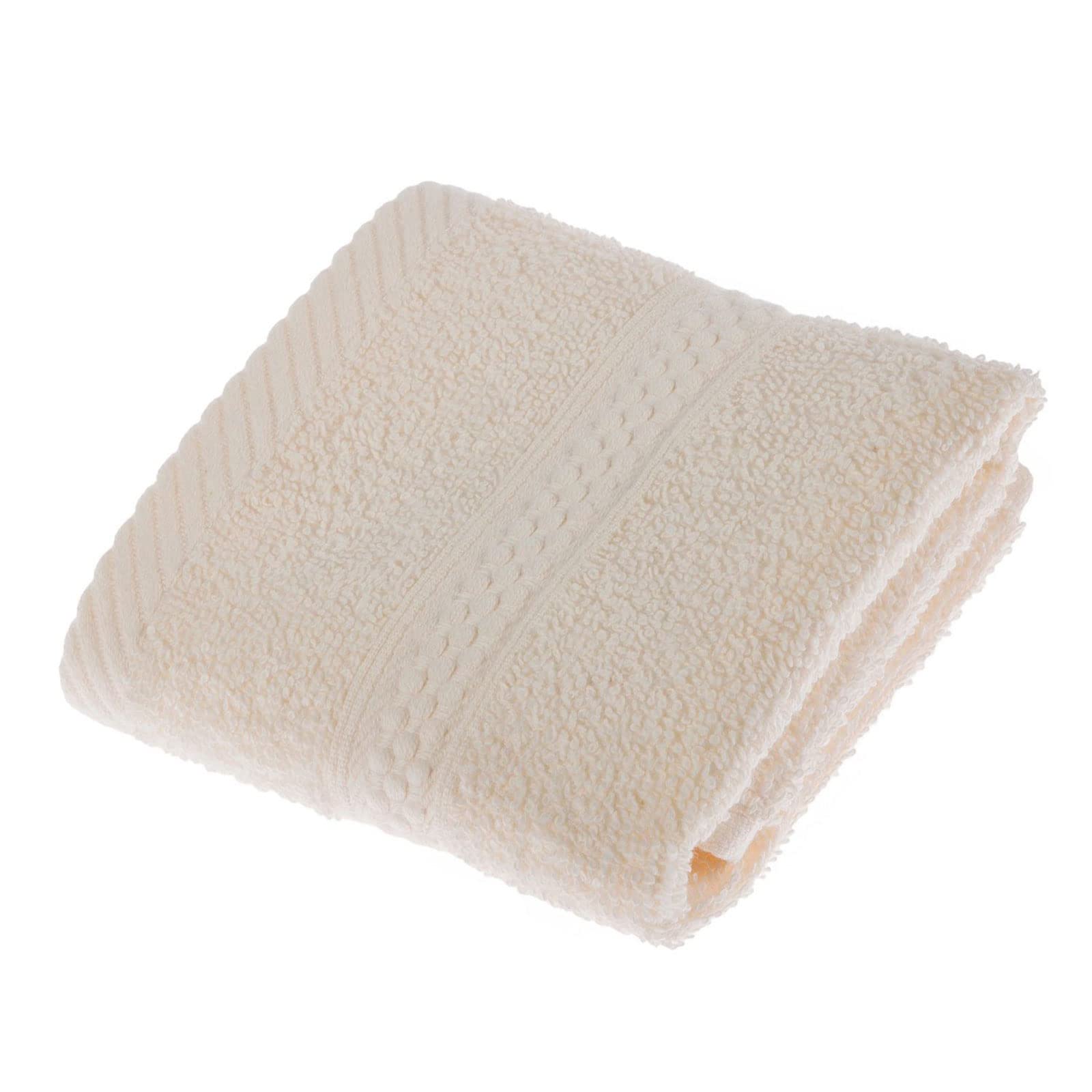 HOMESCAPES Turkish Cotton Face Towel Flannel Cream Very Soft and Absorbent, 500 GSM Heavy Weight for everyday Luxury — image 1