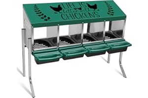 ‎TGEYD TGEYD Chicken Nesting Box 4 Holes, Nesting Boxes for Chickens, Nesting Boxes for Laying Eggs, with Chicken Perch, for 4 Chickens Up to 16 Chicken
