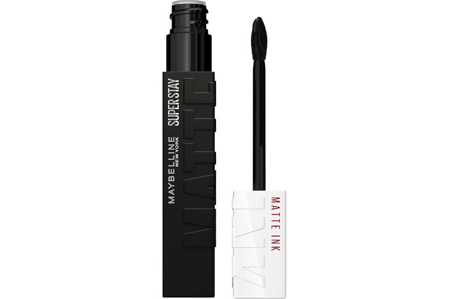 MAYBELLINE Super Stay Matte Ink Liquid Lipstick Makeup, Thrill Seeker | Black Lipstick, Long-Lasting, Non-Transferring, High Impact Lip Color, Up to 16HR Wear