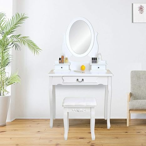 Amazon Com Smart Choice America White Bedroom Vanity Set