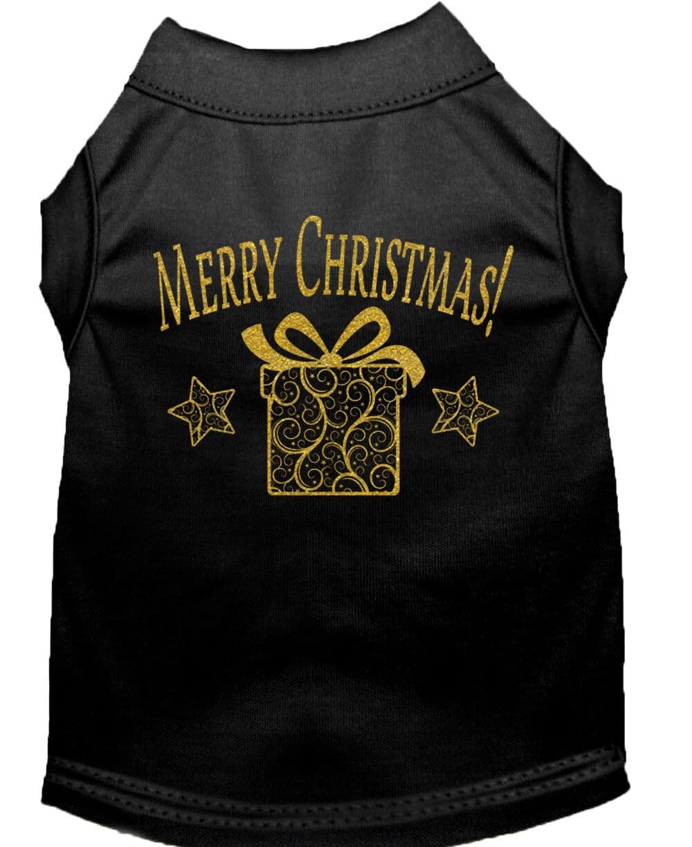 Mirage Pet Products Golden Christmas Present Dog Shirt, XXL, Black