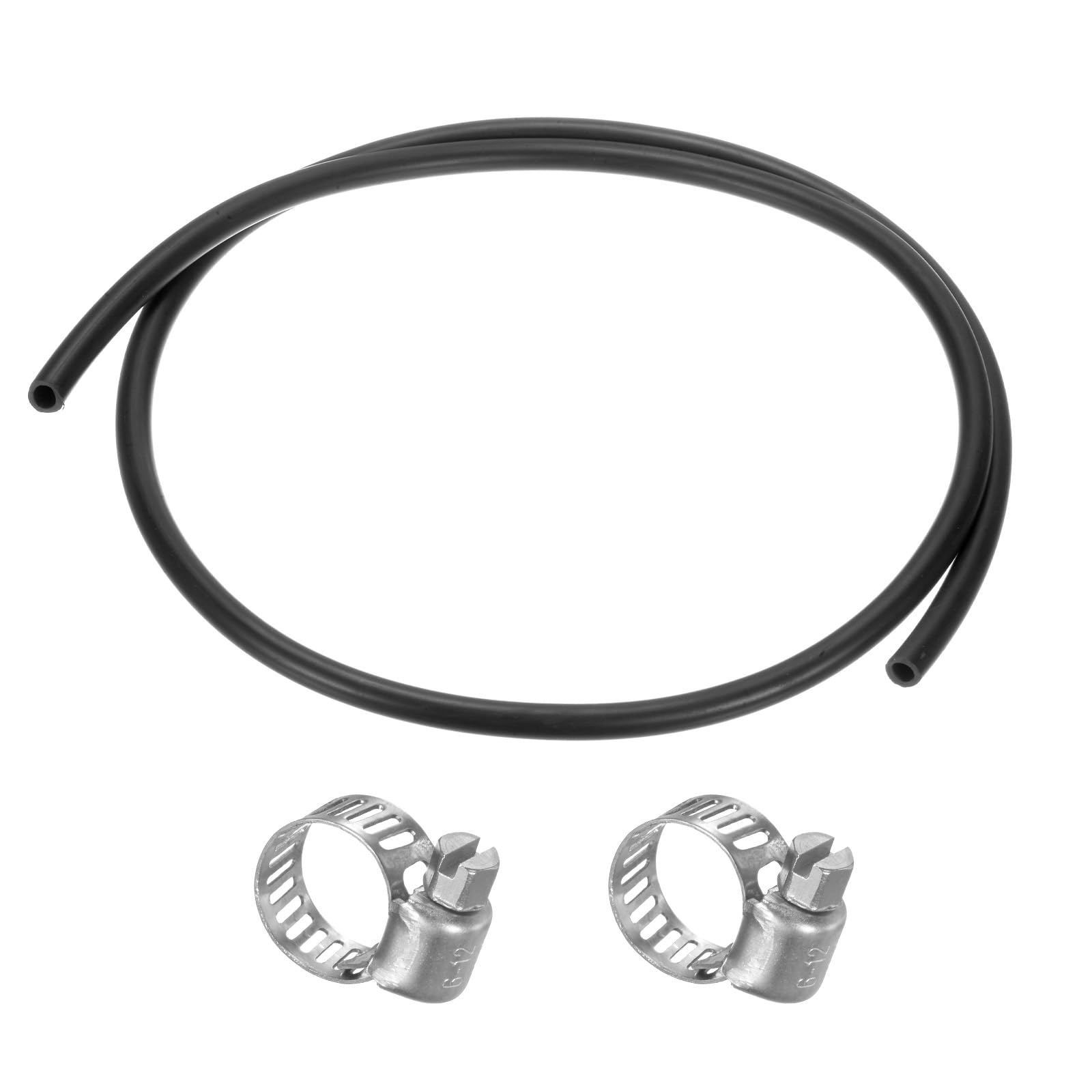 Photo 1 of M METERXITY Lubricating Oil Hoses, (3/16") 5mm ID x 8mm OD 3.28FT Rubber Tubing Hose Pipe Rubber Hose W 2pcs Clamps for Irrigation/Small Equipment/Outdoor/Garden Water Tubing [Black]