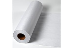 Romozee Medium Weight Fusible Interfacing Roll, 12" x 30 Yards Iron-on Non-Woven Interlining, No-Fold Fabric Stabilizer for H