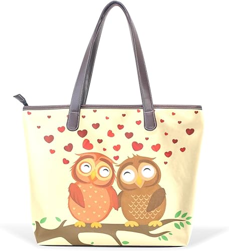 Amazon バララ La Rose トートバッグ レディース ブランド Pu レザー 通勤 通学 収納 大容量 かわいい おしゃれ 恋愛 フクロウ 鳥柄 ハンドバッグ 軽量 キャンバス 2way 丈夫 ファスナー付き ママ かばん 手提げバッグ トートバッグ