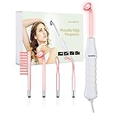 Quiet&Far High Frequency Facial Machine Skin Care Tool for Wrinkles Reducing Skin Tightening High Frequency Facial Wand with 4 Tubes