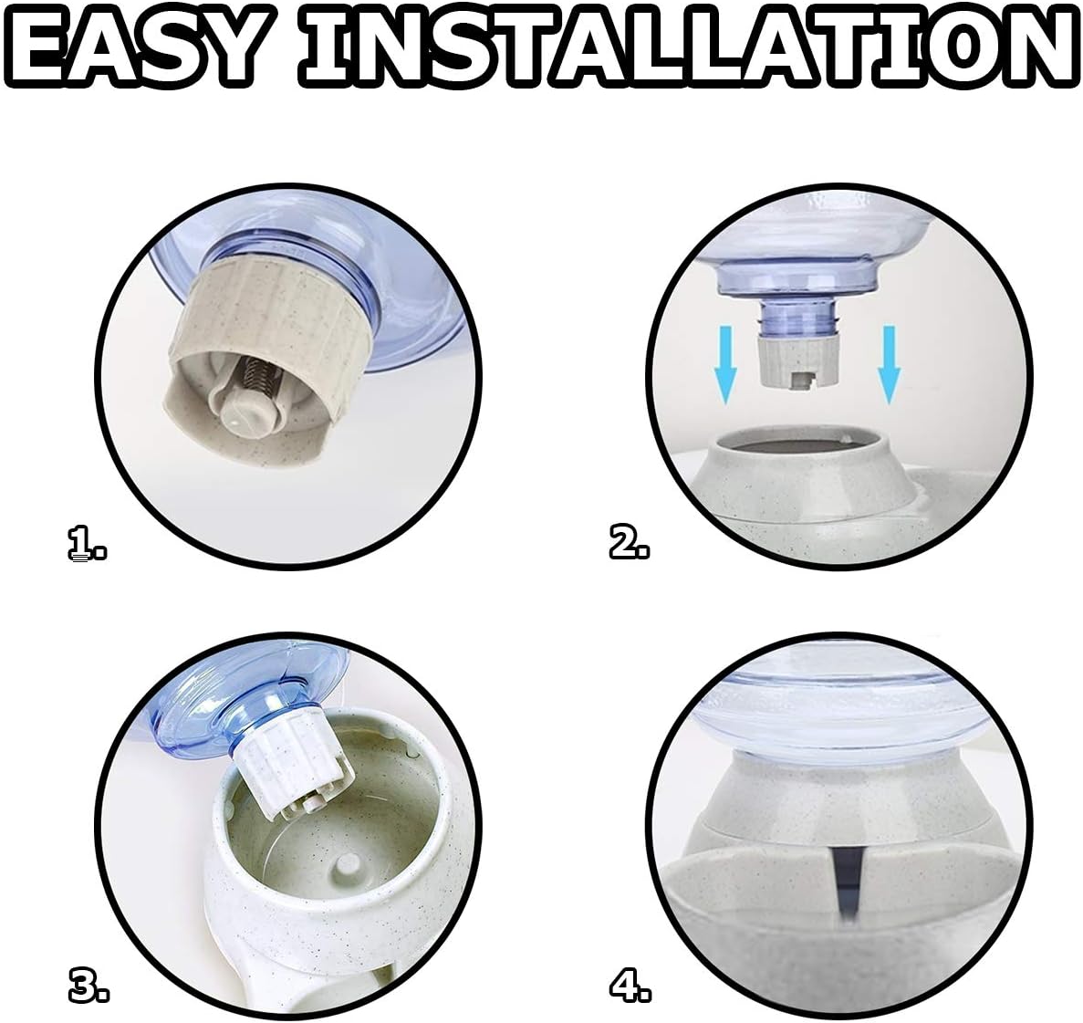 Pet Supplies : VaygWay Self Dispensing Pet Waterer – Automatic Gravity Dog Cat Waterer - Pet Water Dispenser Dogs Cats – Dog Water Bowl Water Dish – Automatic Water Bowl for Pets : 