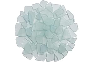 QYGL Sea Glass for Crafts - 14oz White Frosted Seaglass Pieces - Vase Filler and Aquarium Ornament, DIY Craft Supplies for Art, Beach Weddings, and Home Decor