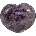 Loveliome Natural Amethyst Heart Love Palm Pocket Stone Healing Chakra Worry Stone(1.8 Inch)