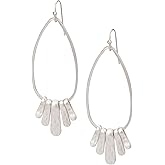 Handmade Boho Hammered Teardrop Earrings Jewelry with 5 Bars for Women