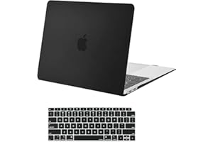 MOSISO Compatible with MacBook Air 13 inch Case 2022 2021 2020 2019 2018 Release A2337 M1 A2179 A1932 Touch ID, Plastic Hard Shell Case & Keyboard Cover for MacBook Air 13.3 inch Case, Black