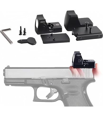 Red Dot Sight Mount Plate For Glock 17 19 22 23 26 - Picatinny Rail, Aluminum, Black, Fits Most Micro Red Dots