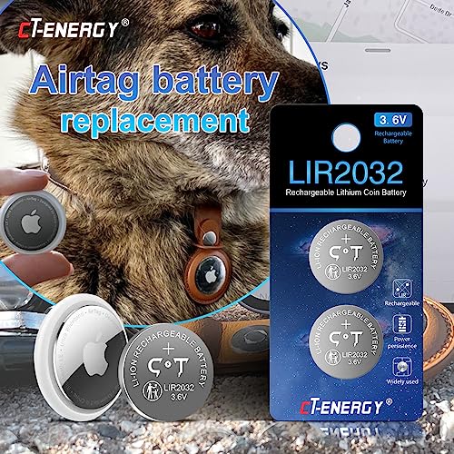 CTENERGY Rechargeable 2032 Batteries 3.6v Replace Key fob Battery