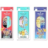 [8-in-1] Pikachu W B Lead Wooden Pencil Set (Random 1 Pack)