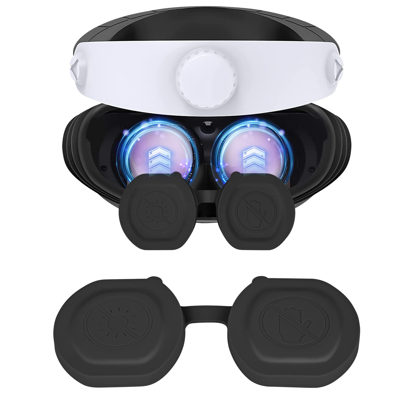 DiyGody Lens Protector Case Cover for PS VR2,Soft Silicone Lens Thickened Anti-Scratch&Dust Proof Protective Sleeve Headset Accessories Compatible for PS VR2 -Black