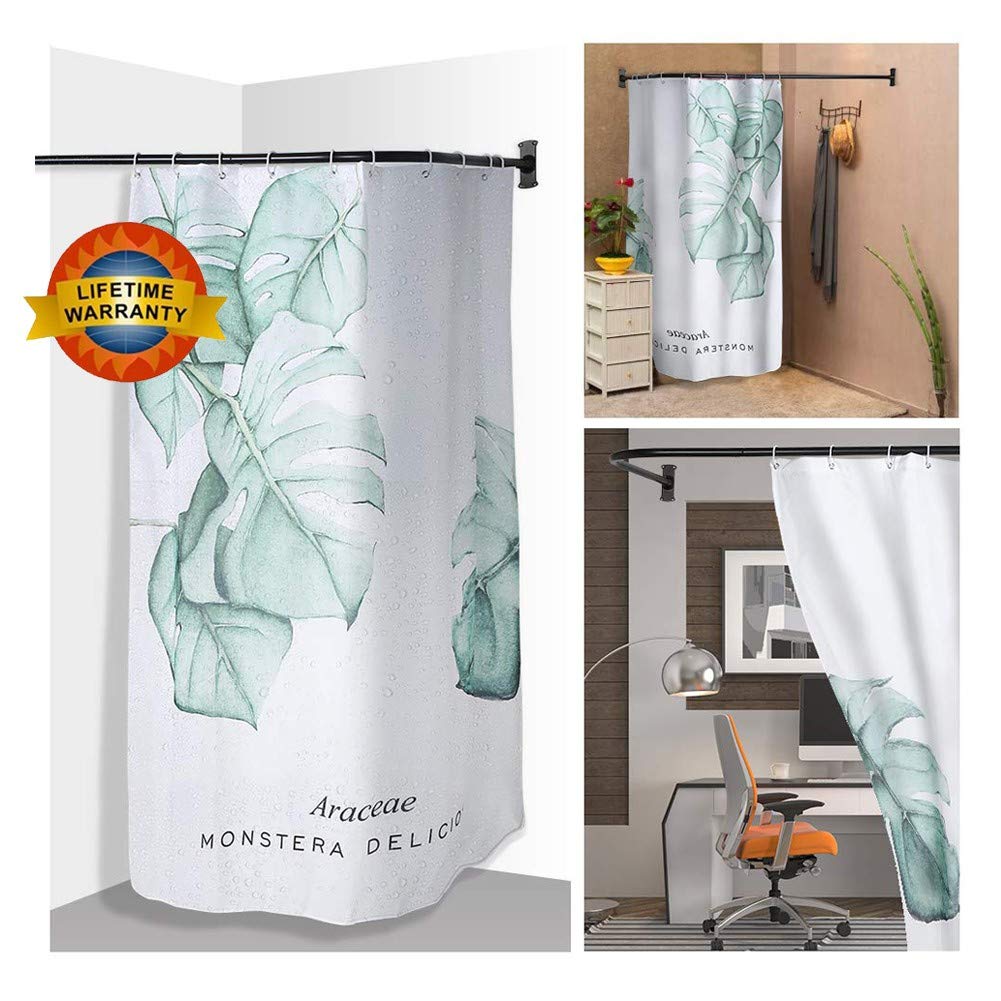 Y Only Curved Tension Shower Rod Black Corner Shower Curtain Rod