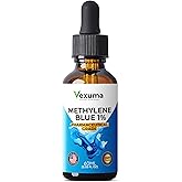Methylene Blue Drops for Humans (Manufactured in USA) - Pharmaceutical Grade USP Certified 1% Solution Antioxidant Supplement for Brain & Skin Health - 2 fl oz Liquid No Formaldehyde Alcohol-Free