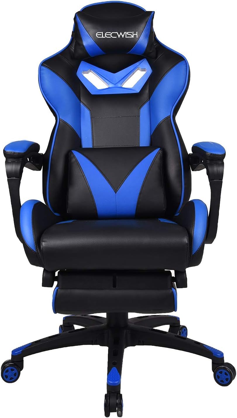 ELECWISH Massage Computer Gaming Chair with Footrest, PC Office