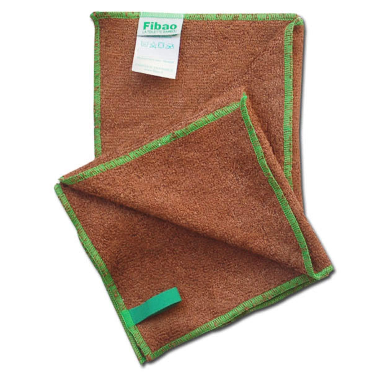 Fibao Pack of 2 Guest Towels 29 x 29 cm Chocolate