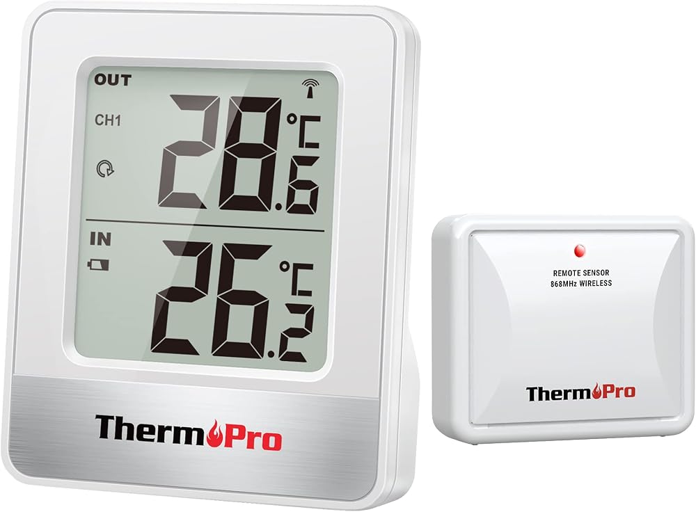 ThermoPro TP200C Indoor Outdoor Thermometer Wireless Greenhouse Sensor