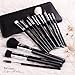 DUcare Makeup Brushes 12 Pcs Professional Makeup Brushes Set Cosmetic Foundation Powder Blending Contour Lip EyeShadow Eyebrow Brush with Leather Brush Case Bag (Sliver and Black)