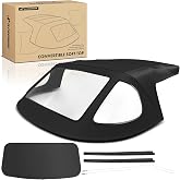 A-Premium Black Convertible Soft Top Compatible with Mercedes-Benz | for R107 Series 380SL 1981-1985 450SL 1975-1980 560SL 1986-1989, with Clear Plastic