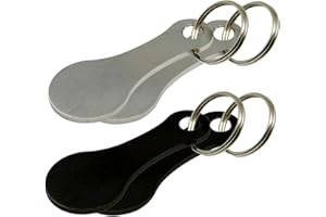 FUNOMOCYA 4pcs Trolley Key Ring Gift Card Food Stainless Steel Keychain Generic Handbags Trolley Tokens Keychain 5 Gift Cards Trolley Tokens Keyring