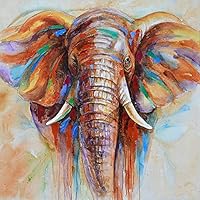 50 50cm HD Printed Frameless Elephant Head Canvas Painting Wall Art Pictures Decor for Home Living Room Bedroom