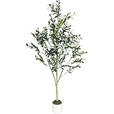 Olive Trees Artificial Indoor 5FT - Fake Tree for Indoor Decor, Realistic Faux Plants with Silk Leaves Resin Trunk, Tall Floor Olive Tree for Living Room, Office, Lobby, Modern Decor