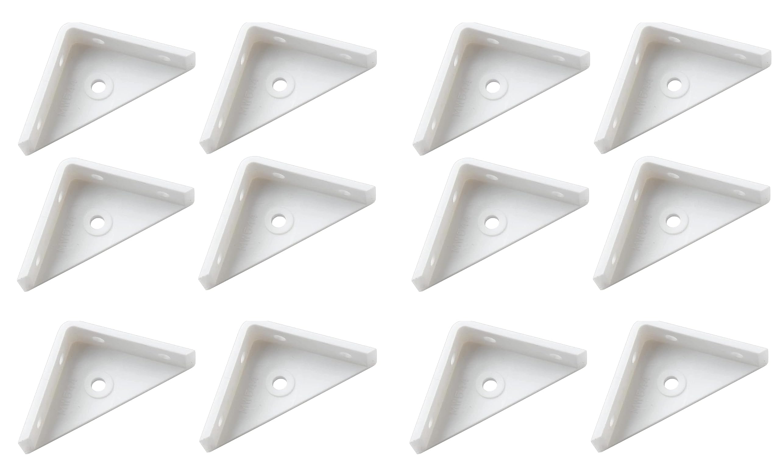 fiXte Corner Brace Brackets Right Angle Cupboards Cabinets Box Making 50mm x 50mm (2" x 2") Plastic White (Pack of 12)