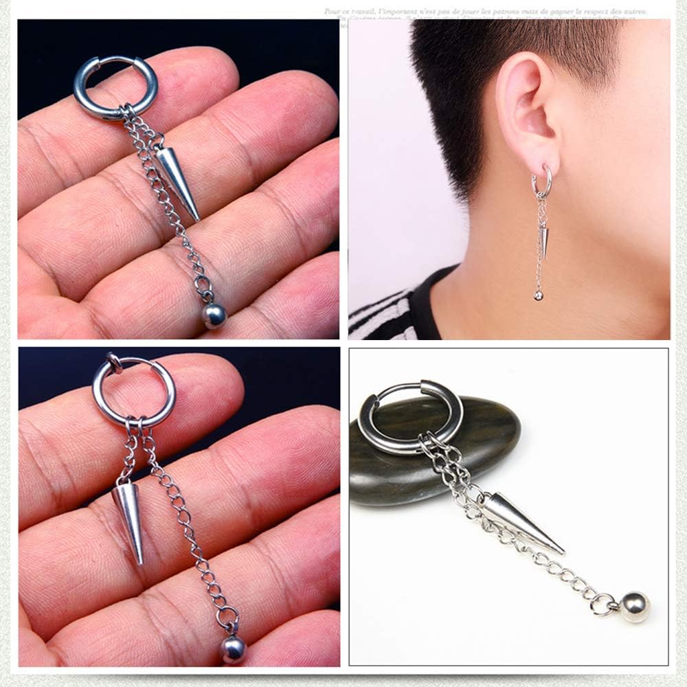 Integrity.1 Chain Earrings,Chain Drop Earring Kit,BTS Earrings,Titanium Steel Tassel Chain Drop Earring Kit,Korean Fashion Jewellery with Earrings Storage Box (B) - Image 5