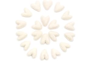Glaciart One Felted Hearts - Mini 0.8” (20 Pcs) - Needle Felting - Needle Felting & Essential Oils Ready - Handmade in Nepal Using 100% Natural New Zealand Wool, for Art Projects & Valentines Decor
