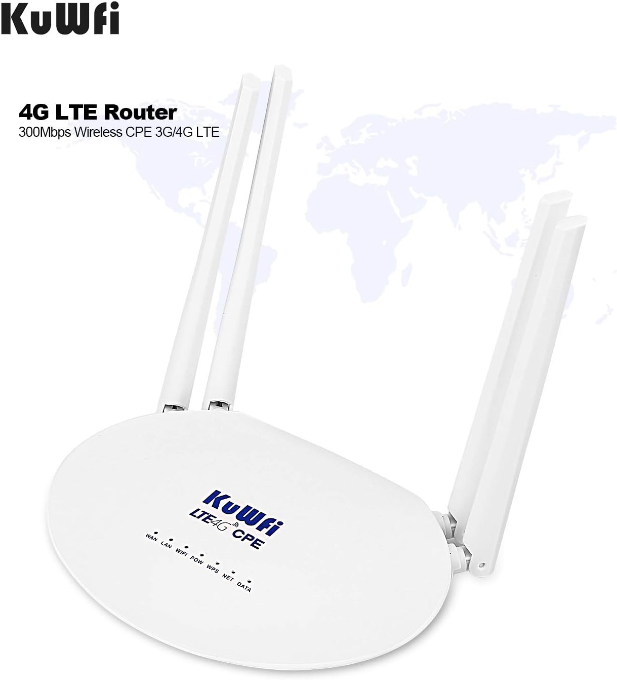 4G Mobile WiFi Router, KuWFi 300Mbps Unlocked 4G CPE Router with SIM