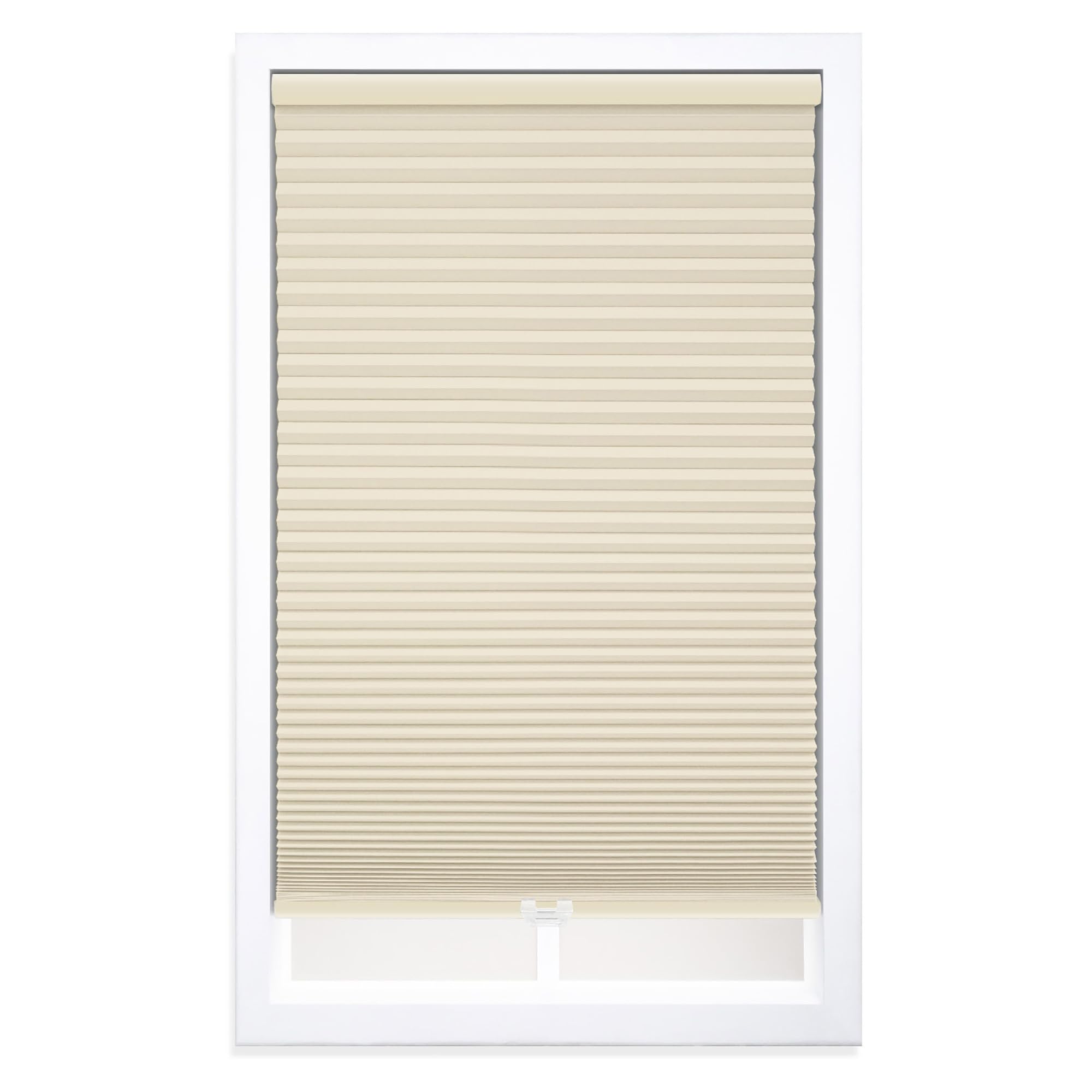 DEZ FURNISHINGS Cordless 1.5" Blackout Cellular Shade, 59"W x 64"H, Tan Image