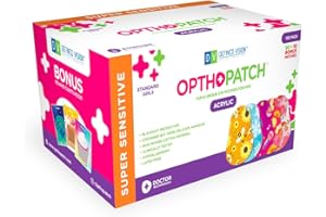 Opthopatch Kids Eye Patches with Extra Hypoallergenic Acrylic Adhesive, 100 Breathable Patches for Amblyopia & Lazy Eye, Chic