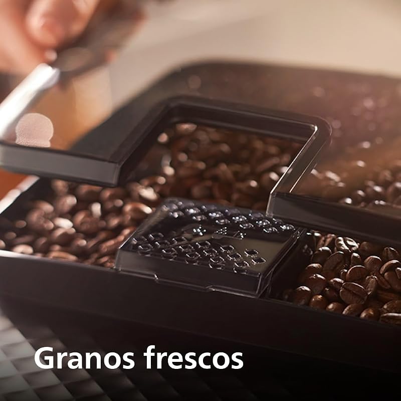 Serie 2200 Cafetera Espresso Automática - 2 Cafés, Pantalla Táctil, Espumador de Leche Clásico, Molinillo Cerámico, Negro Mate (EP2220/10)