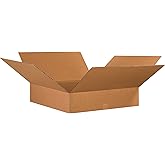 BOX USA B26266 Flat Corrugated Boxes, 26"L x 26"W x 6"H, Kraft (Pack of 10)