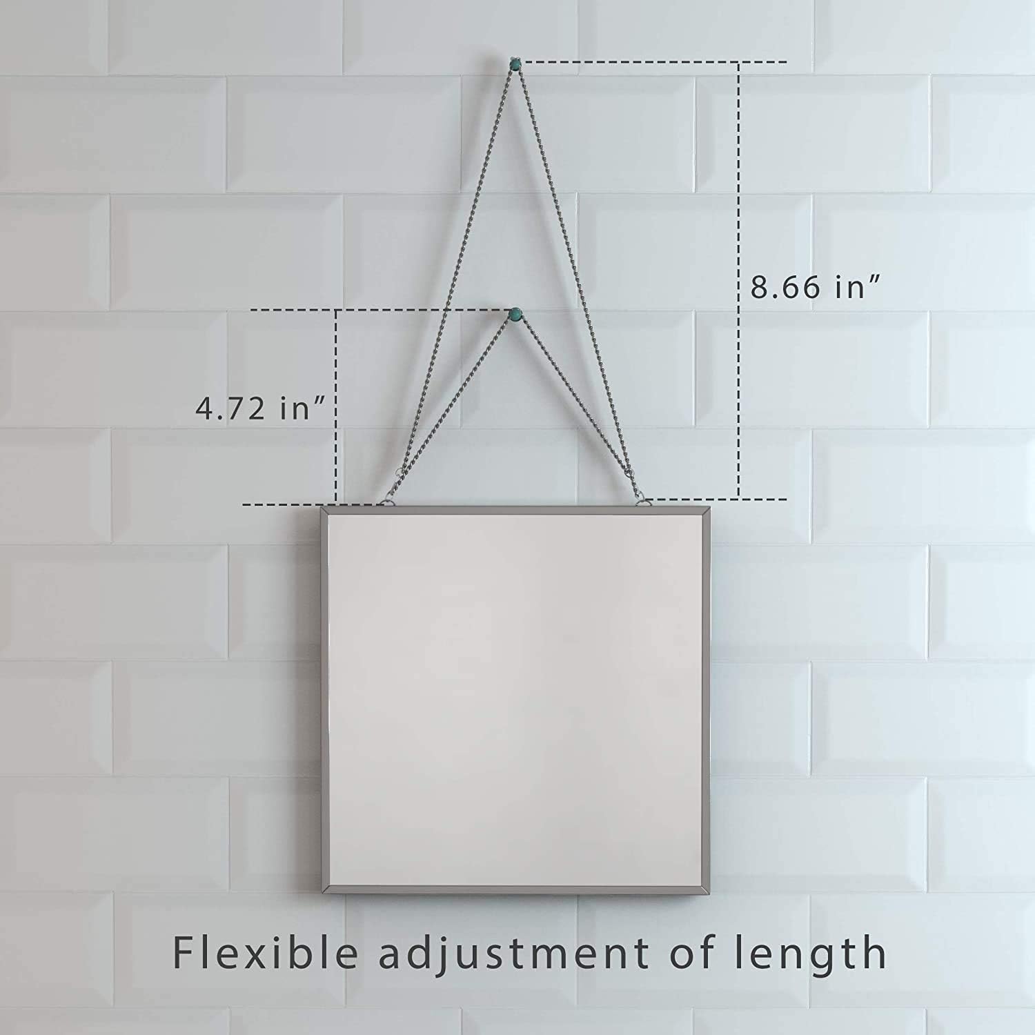 Cozylady Fogless Shower Mirror for Shaving - Nanometer Vanity Mirror Makeup Mirror with Metal Chain Mirrors for Wall - Anti-Fog Bathroom Mirror Wall Mirror Anti-Drop Protection Frame: Kitchen & Dining
