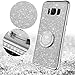 OCYCLONE Galaxy S8 Plus Case, Glitter Cute Phone Case for Women Girls with Kickstand, Bling Diamond Rhinestone Bumper with Ring Stand Compatible with Galaxy S8 Plus Case for Girl Women - Silver