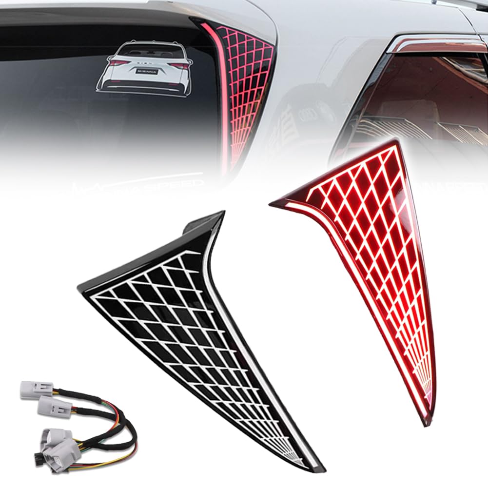 Photo 1 of OFFKAT Sequential Rear Pillar Tail Lights for Toyo-ta Sienna LE XLE XSE 2021-2023, Smoked Lens Red LED Brake Turn Signal Lights, [Super Bright & Safer] Rear Window Pillar Tail Lights, 1 Pair
