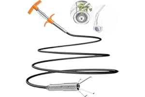 LAUNARY New Upgrade Drain Snake Hair Drain Clog Remover Tool - Sink Drain Cleaner for Toilet Sewer Shower Kitchen Bathroom Tub Clogged Drains Opener Cleaning Tool, Flexible Grabber Claw Pick Up Reacher Tool