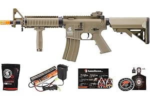 Lancer Tactical Gen 2 MK18 MOD 0 CQB Field AEG Airsoft Gun with Battery, Charger, 1000 Rounds 6mm Pellet and Grip
