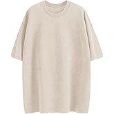 Wrenpies Oversized T Shirts for Women Vintage Acid Wash Basic Tees Loose Fit Baggy Shirts Workout Cotton Tshirt Tops