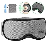 Sleep Mask, Voluex 3D Contoured Sleeping Eye Mask & Blindfold with Breathable Memory Foam for Men/Women/Kids, 100% Blockout Light Grey Eye Cover with Anti-Slip Adjustable Strap for Travel/Naps