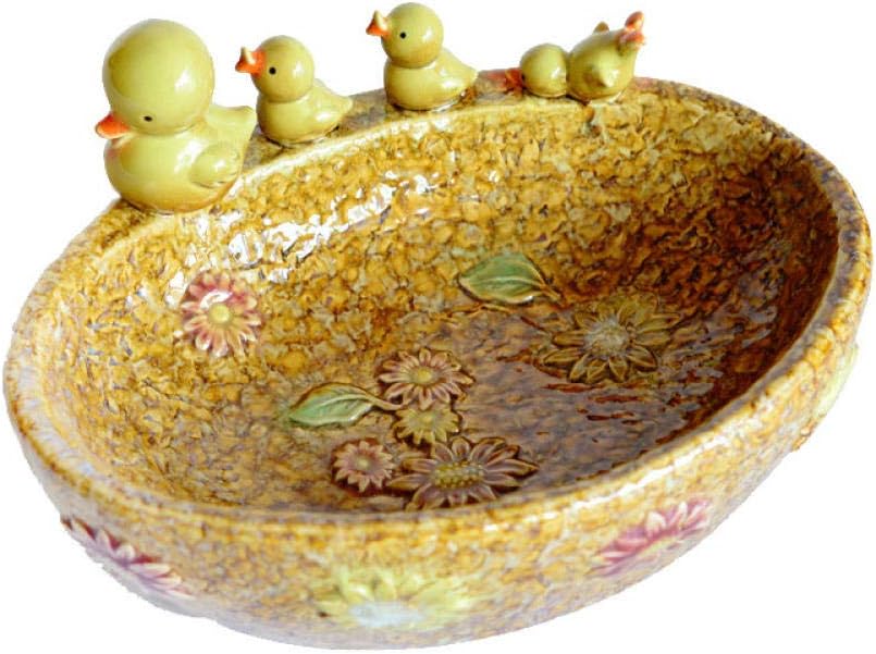 KOONNG Creative Ceramic Crafts Duck Fruit Plate Rustic Style Home Fruit Bowl Storage Porch Storage Home Vase Decoration
