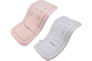 Miracle Baby Stroller Cushion Pad, 100% Cotton Breathable & Reversible Baby Seat Liner, Universal Fit for Toddler Car Seat Stroller High Chair, 34x78cm, 1 Pack