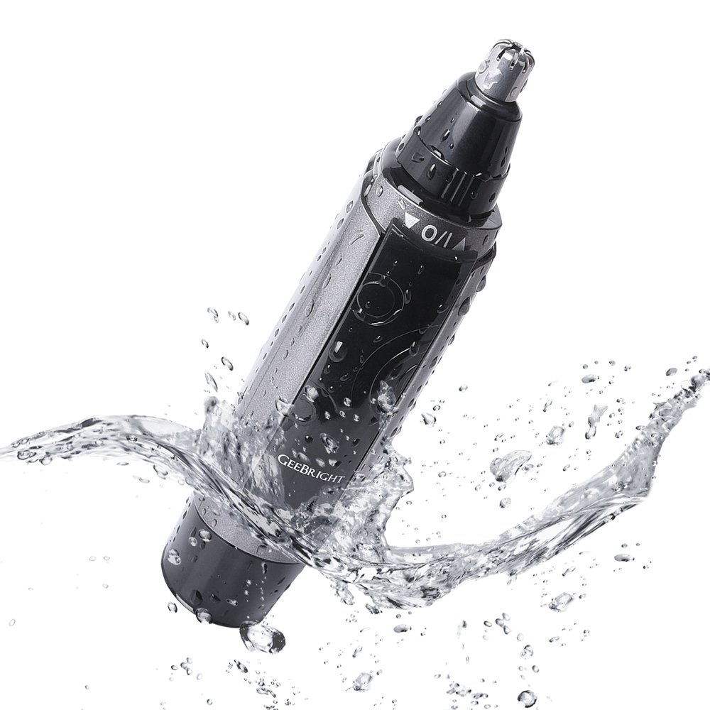 Recortador de Vello Nariz y Orejas Geebright Cortadora Eléctrica del Pelo Nariz con la Lámina Inoxidable Impermeable de la Rotación del Acero Inoxidable luz LED Operado por Batería Herramienta Profesi