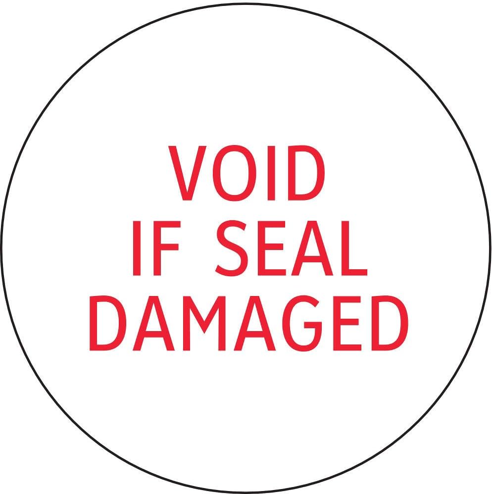 ELECTROMARK Void If Seal Damaged Red/White Calibration Label, Self-Adhesive Vinyl, 200 PK