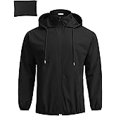 COOFANDY Men's Light Rain Jacket with Hood Packable Waterproof Raincoat Golf Rain Gear Travel Hiking Windbreaker