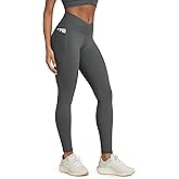 ODODOS Buttery Soft Cross Waist Leggings with Pockets for Women, ODCLOUD 25" / 28" Crossover Lounge Yoga Pants