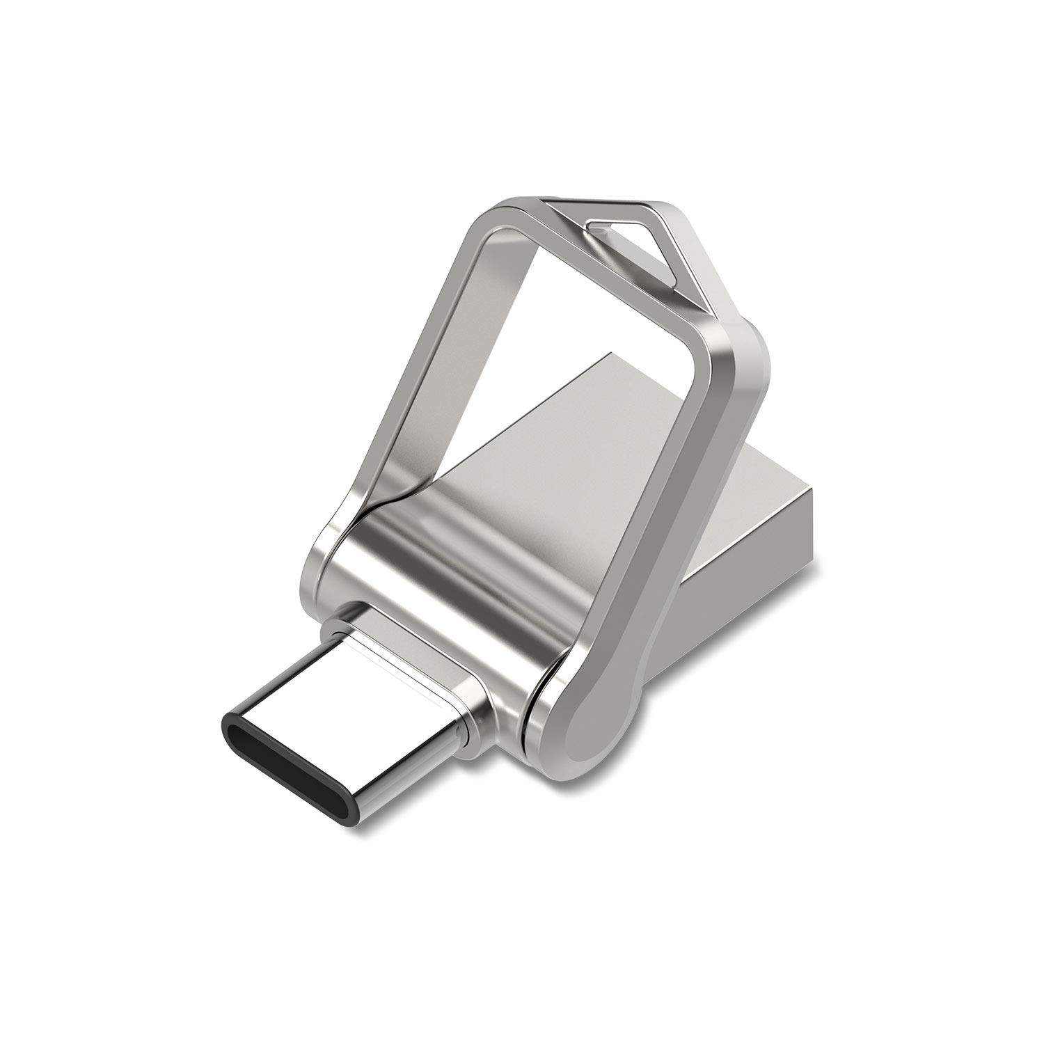 128 GB USB C Flash Drive, KOOTION Dual 2-in-1 OTG Type C 3.0 Metal Rugged Swivel Thumb Drive Memory Stick Jump Drive Photo Stick for Android Smartphone Tablet Mac PC Computers MacBook Laptop(Silver)